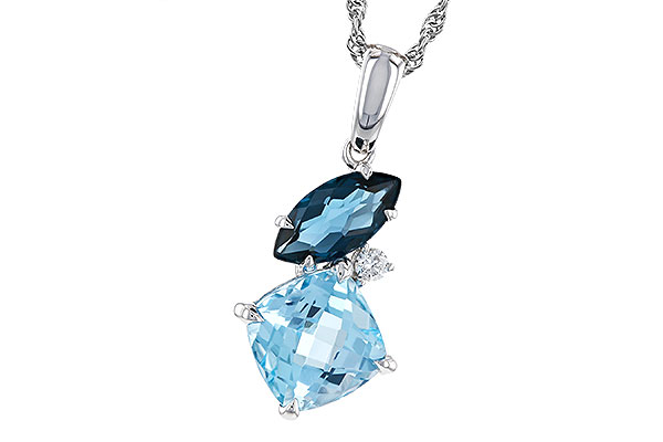 A302-31007: NECKLACE 2.37 TW BLUE TOPAZ 2.40 TGW