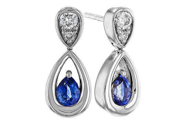 D302-30134: EARRINGS .42 SAPPHIRE .54 TGW (4x3 SAPP)