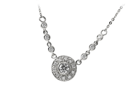 F033-25552: NECKLACE .17 BR .33 TW