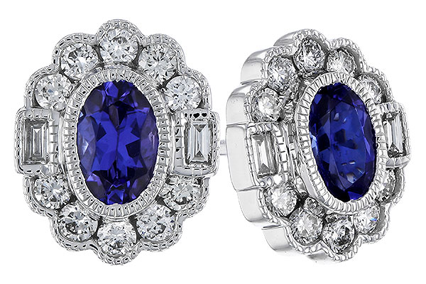 F302-28334: EARRINGS .93 TW TANZANITE 1.40 TGW