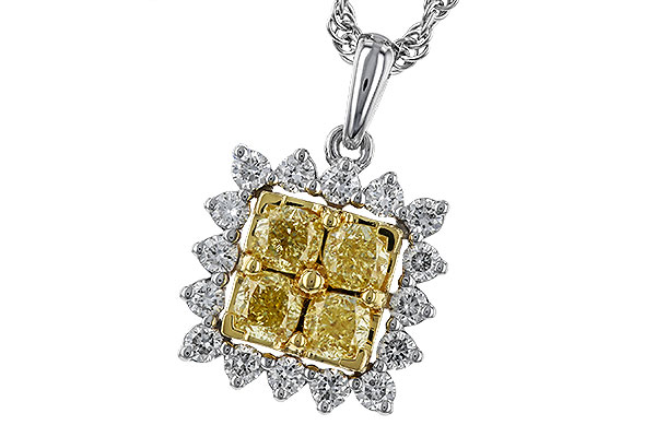 F302-31043: NECK .76 FANCY YELLOW DIAMONDS 1.09 TW