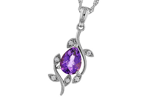 K302-30142: NECKLACE .88 AMETHYST .93 TGW (8x6MM AMY)